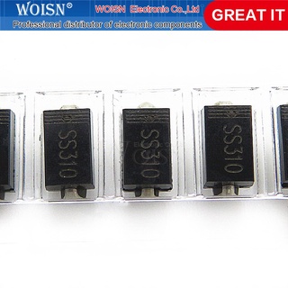 Set 100 đi ốt chỉnh lưu ss310 sr3100 smd sr310 3a 100v do-214ac sma chuyên dụng