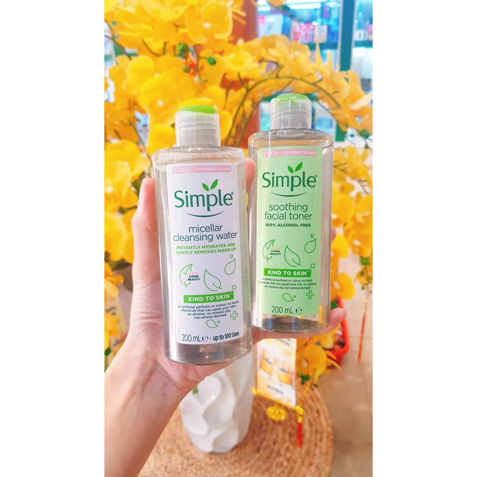 Combo SIMPLE Tẩy trang + Tonner Nước hoa hồng | BigBuy360 - bigbuy360.vn