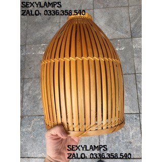 ĐÈN THẢ MÂY TRE DÁNG NƠM VÒM (TẶNG BÓNG LED)