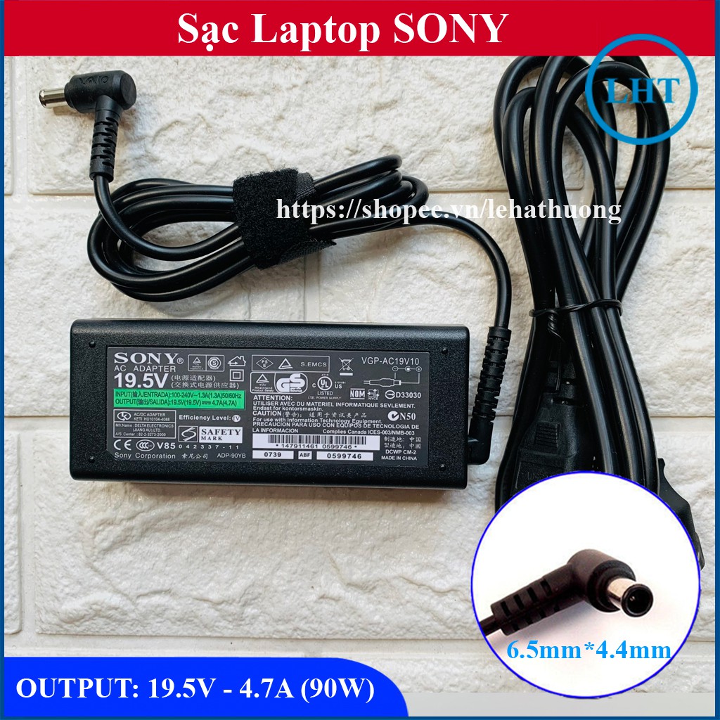 SẠC LAPTOP SONY VAIO 19.5V - 4.7A - 90W (Tặng kèm dây nguồn)