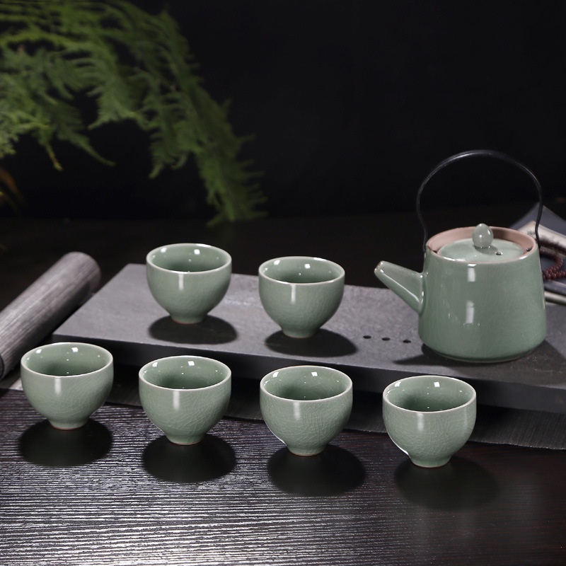 Bộ ấm chén pha trà kiểu Nhật kèm hộp quà và túi giấy làm quà tặng