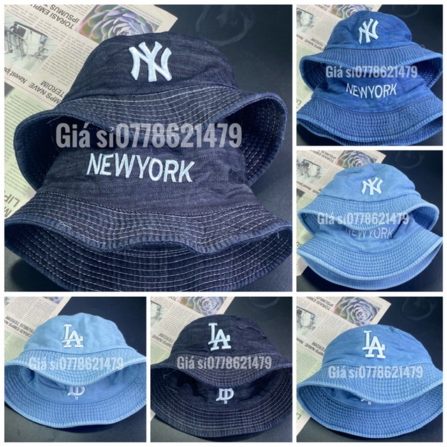 nón bo bucket Jean 2 mặt thêu chữ - mũ vành rin thể thao unisex thời trang