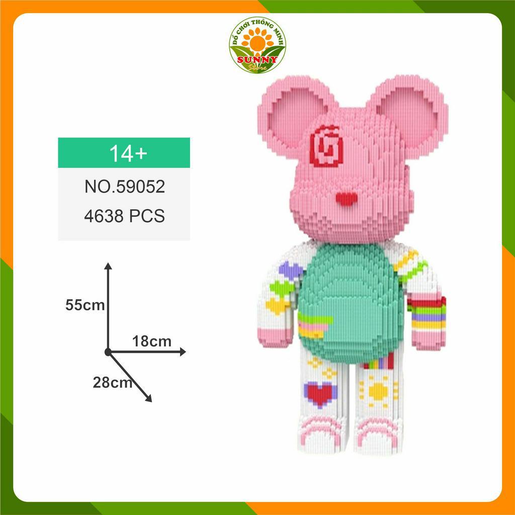 Đồ chơi lắp ghép Gấu Bearbrick Love dễ thươg - Mô hình lắp ghép 3D Gấu Bearbrick - Cao 55cm - 4600+pcs - Sunny