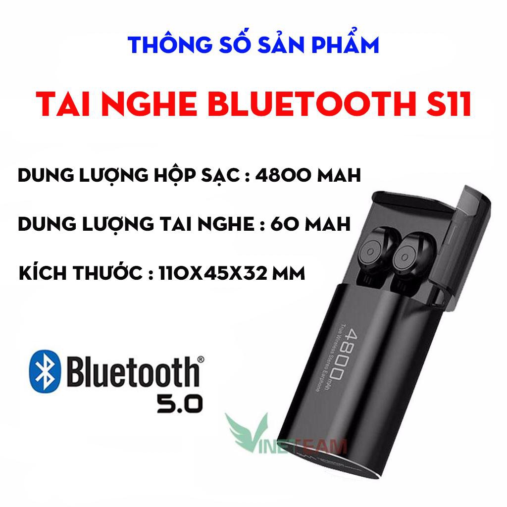 Tai Nghe Bluetooth 5.0 TWS S11 - Chống Nước IPX5 - Pin 4800 - Tích Hợp Micro -Tự Động Kết Nối -Chống ồn CVC 8.0