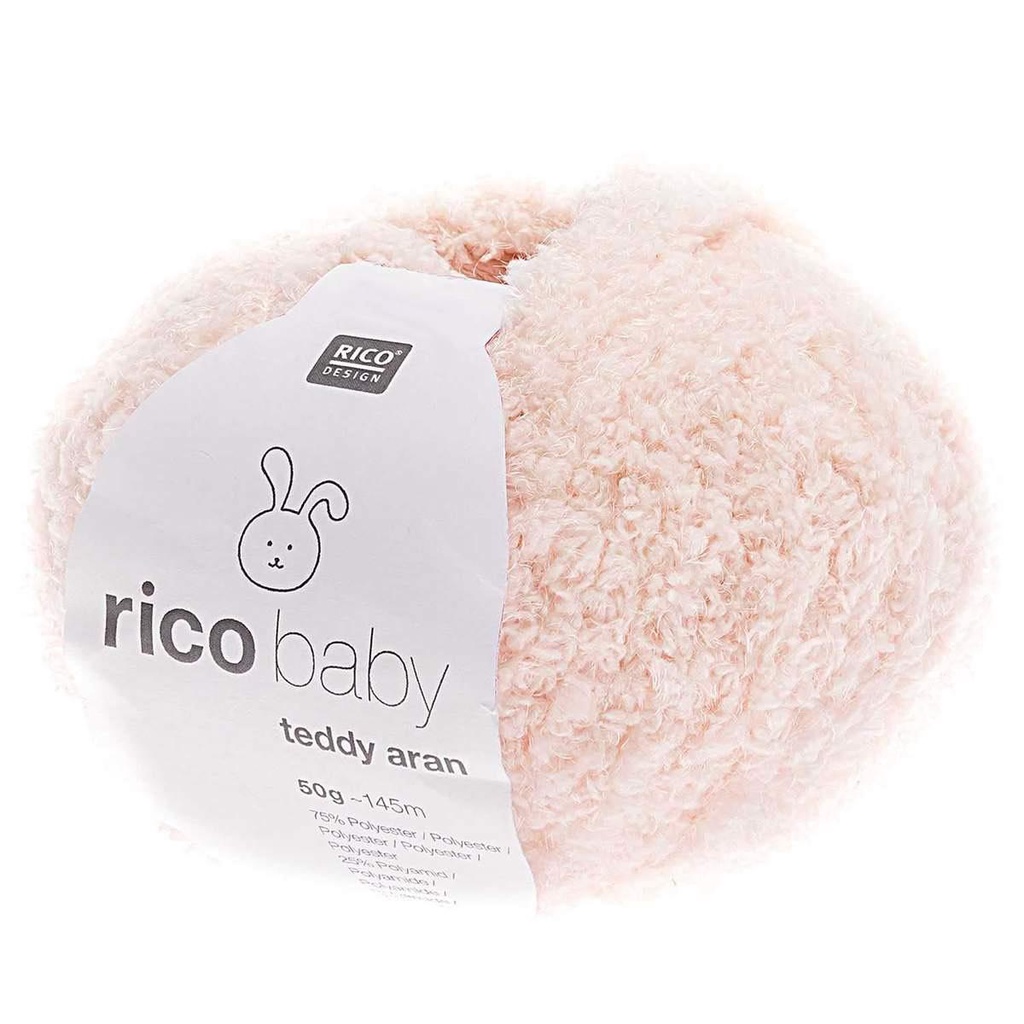 Len bông xù Baby Teddy Aran - Nhập khẩu từ hãng Rico  - 50gram dài 135m