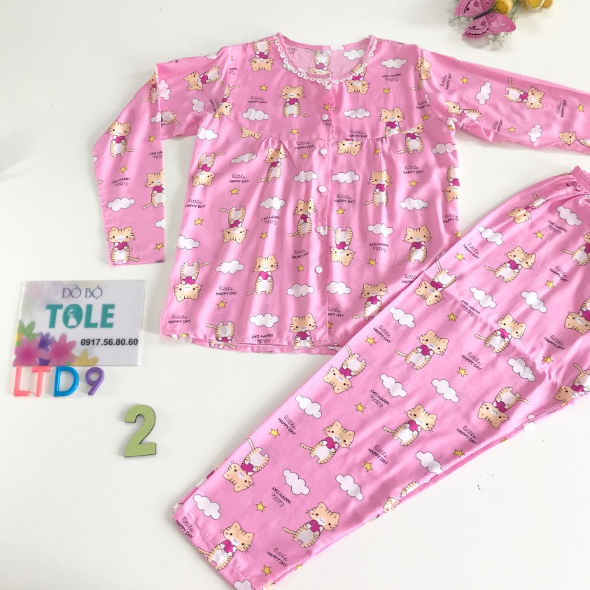 Đồ bộ tay dài vải tole lanh loại 1 (40-65kg)