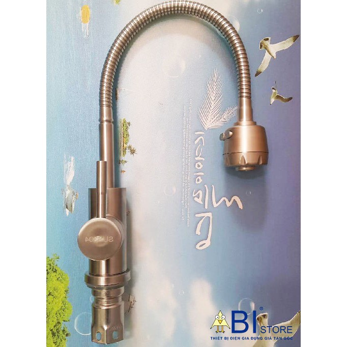 VÒI RỬA CHÉN INOX 304 NÓNG LẠNH CẦN MỀM LÒ XO SUS304 KÈM ĐÔI DÂY CẤP, vòi bếp giá rẻ nhất shopee