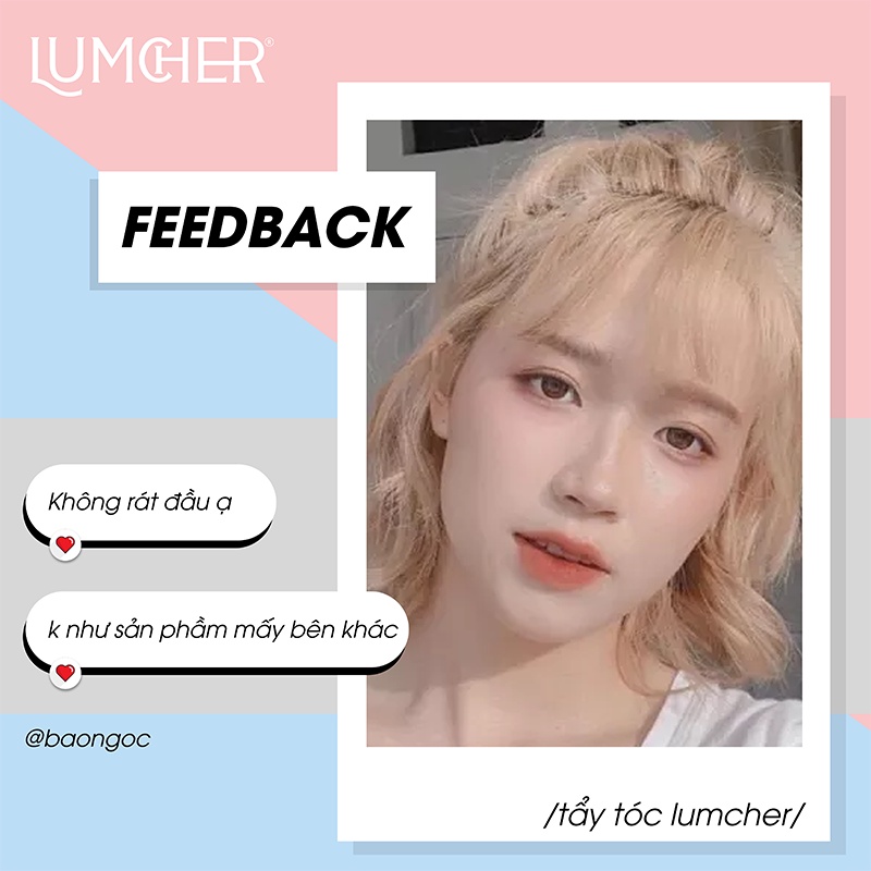 Thuốc tẩy tóc BLONDE hương bạc hà. Bột tẩy tóc không xót tại nhà chính hãng LUMCHER tặng kèm chổi nhuộm, khay, bạt...