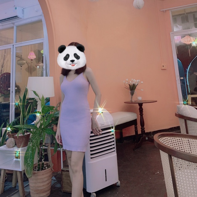 Đầm body len co giãn màu tím (đọc mô tả)