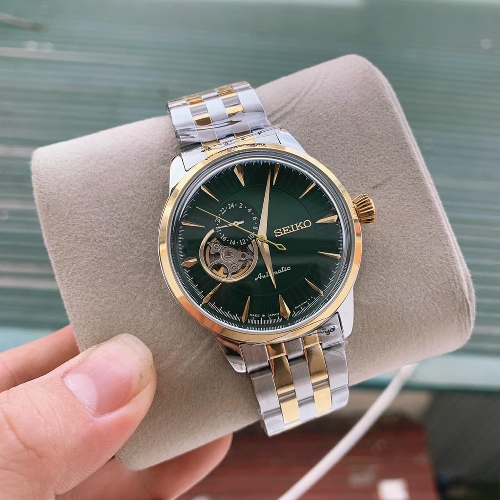 Đồng hồ Nam seiko hở mặt chạy cơ automatic nhiều màu máy Nhật size 40mm dây kim loại