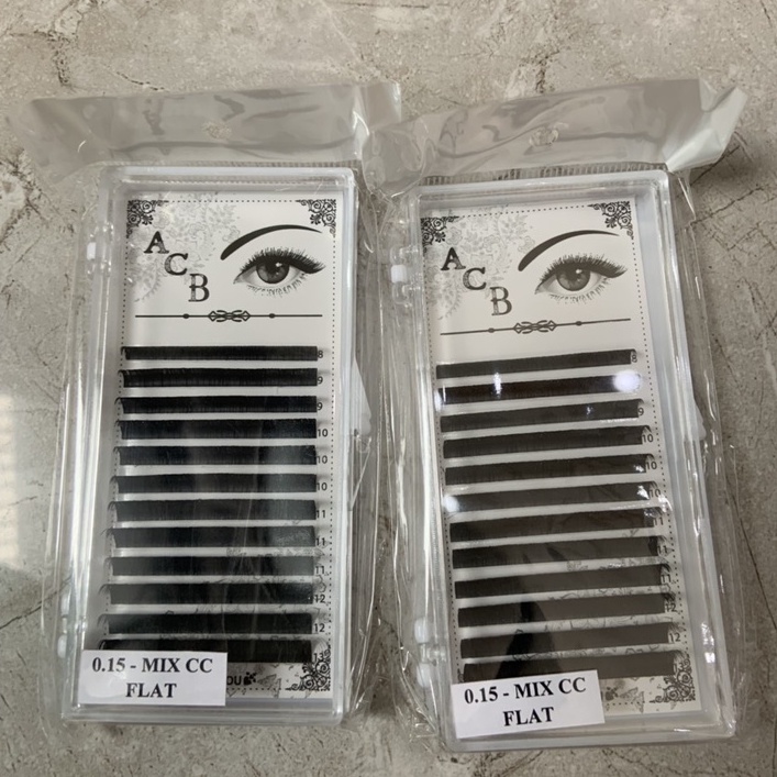 mi flat mix size (8-&gt;13), dày 0.15, siêu mềm _ siêu đen_nối classic_dụng cụ nối mi_dr tuấn