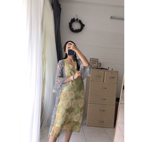 Đầm hoa dáng dài -DAM010
