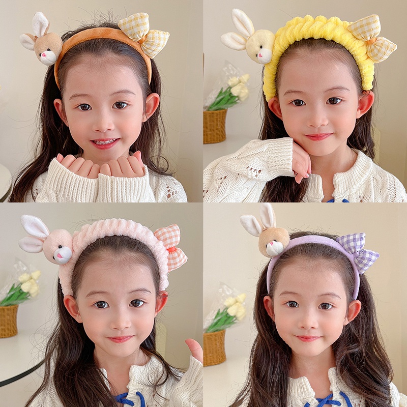 Băng Đô Cài Tóc Họa Tiết Thỏ Hoạt Hình Dễ Thương Xinh Xắn