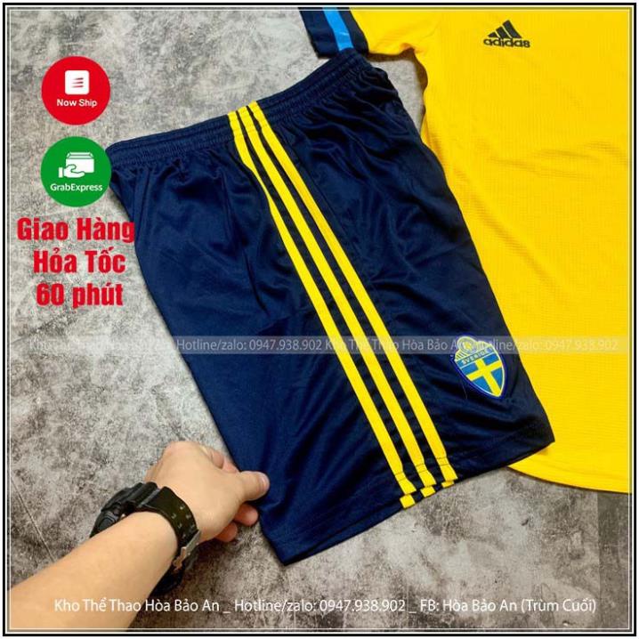 Freeship_ Bộ Quần Áo Bóng Đá Đội tuyển Thụy Điển cao cấp mới nhất / áo tuyển Thụy Điển 2021  ྇