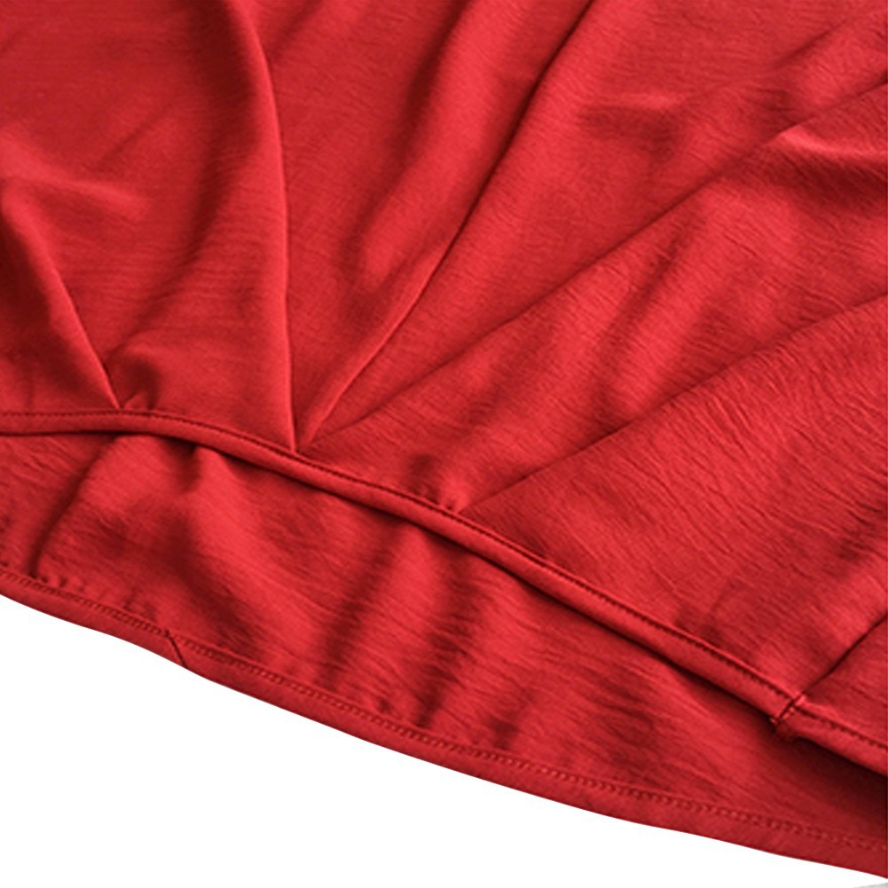 Áo cánh dơi cổ chữ V chất Chiffon màu trơn thiết kế thanh lịch