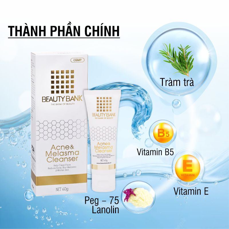 ACNE & MELASMA CLEANSER sữa rửa mặt giảm mụn, mờ nám, trắng da