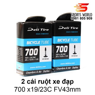 Ruột xe đạp 700x19/23 van nhỏ dài 43mm DELI-TIRE
