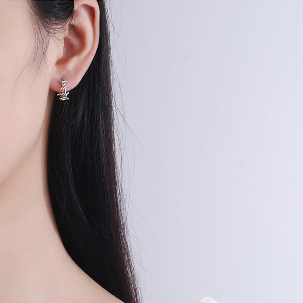 JARRED Khuyên Tai Tròn Thắt Nút Đơn Giản Thời Trang Cho Cặp Đôi