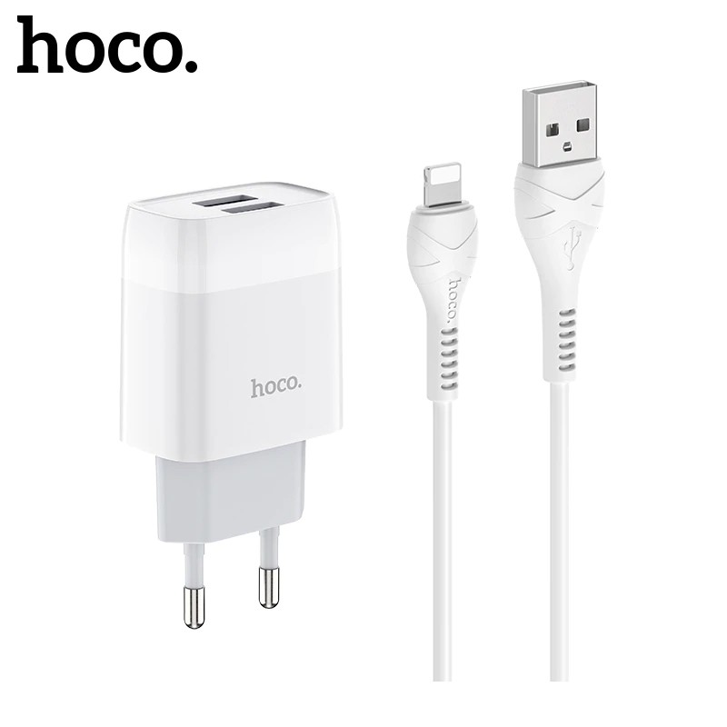 Bộ sạc Hoco C73A 2 cổng sạc nhanh 2.4A ( kèm cáp lightning )