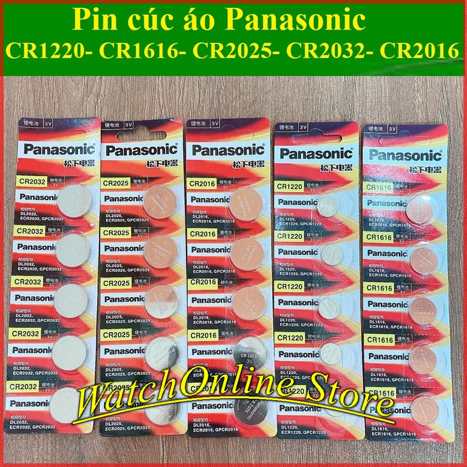 Pin Cúc Áo Panasonic CR2016 - CR1616 - CR2032 - CR2025 - CR1220 3V Lithium