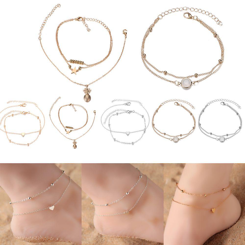 Lắc Chân Đính Hạt Hình Quả Dứa Thời Trang Cho Nữ