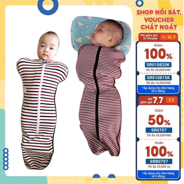 Nhộng chũn baby [giúp bé ngủ ngon, không giật mình] CAM KẾT mềm mát co giãn 4 chiều