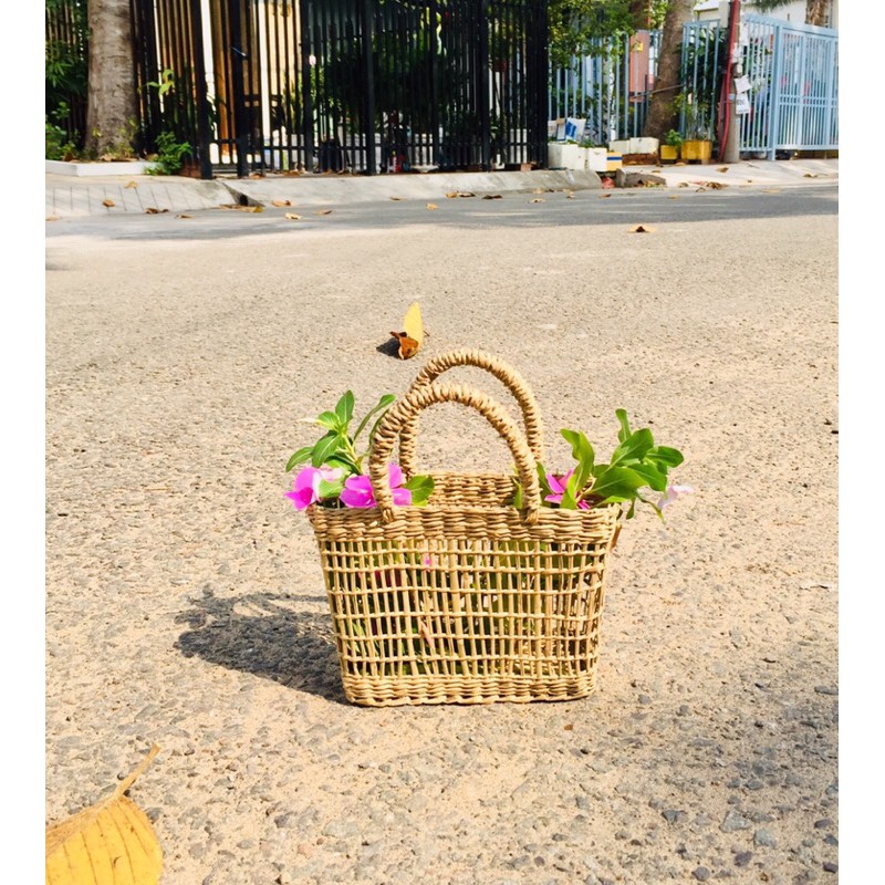 Túi xách cho bé, Túi cói/làn cói; Túi lục bình/Giỏ lục bình nhỏ; Decor chụp ảnh, đi chơi