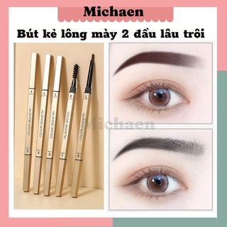 Bút kẻ lông mày 2 đầu kèm cọ Lameila Colour Geometry Chì vẽ chân mày phẩy sợi Michaen