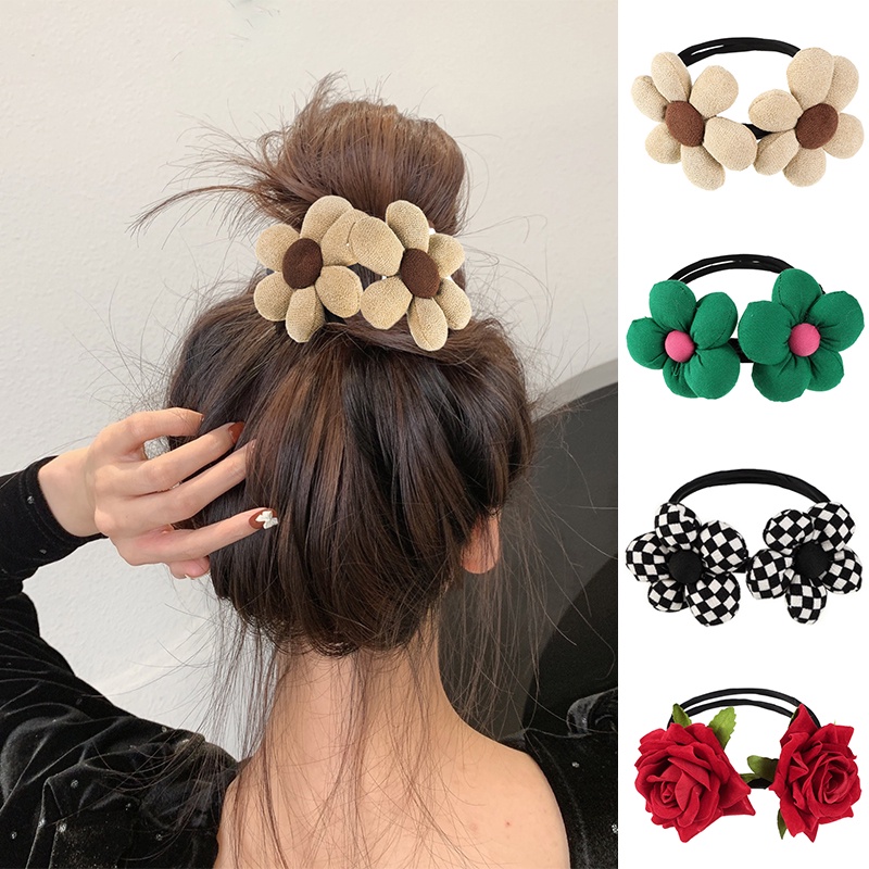 Dây buộc tóc HAIMEIKANG đính hoa dễ thương cho nữ