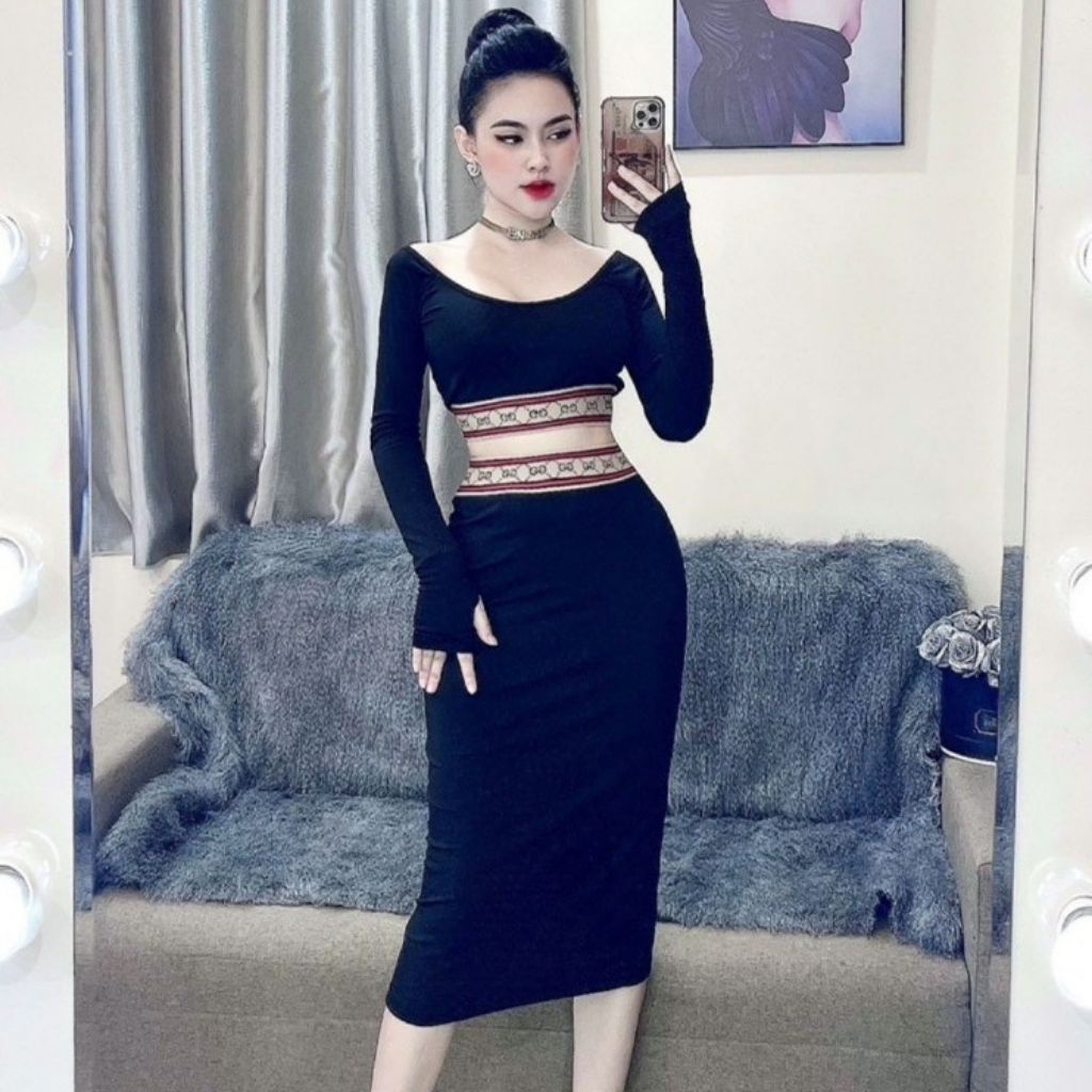 Váy nữ body len tăm đầm thiết kế body dự tiệc sang chảnh HN Clothing V26 | BigBuy360 - bigbuy360.vn