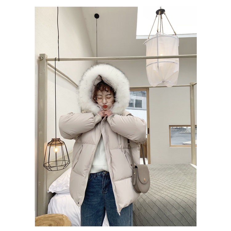 [Hàng Quảng Châu]SP347 Áo phao Quảng Châu dáng lỡ có mũ (Ảnh thật)