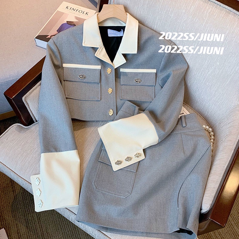 Set Áo Khoác Vest Và Chân Váy Phong Cách Hàn Quốc Thời Trang Mùa Xuân Mới Cho Nữ