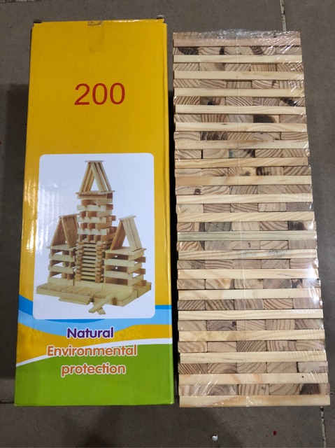 Bộ xếp hình thẻ gỗ 200 chị tiết
