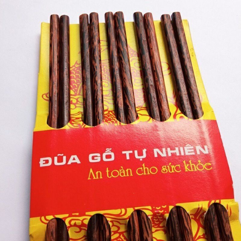 Bộ 10 Đôi Đũa Dừa Cao Cấp Gỗ Tự Nhiên An Toàn Sức Khoẻ