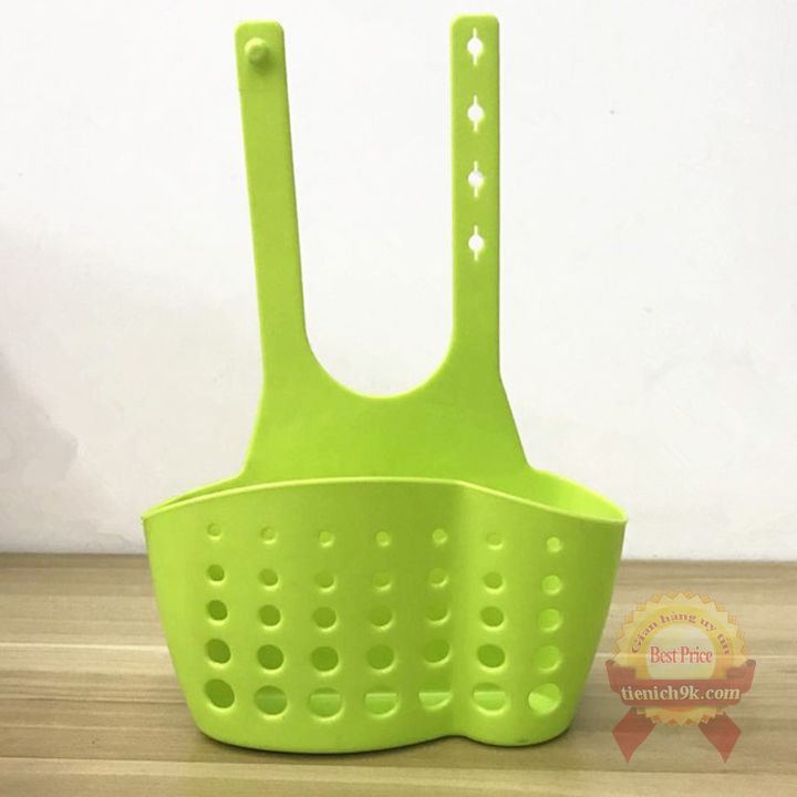 Giỏ đựng đồ nhựa đa năng nhỏ gọn có lỗ thoát nước móc treo cho nhà bếp