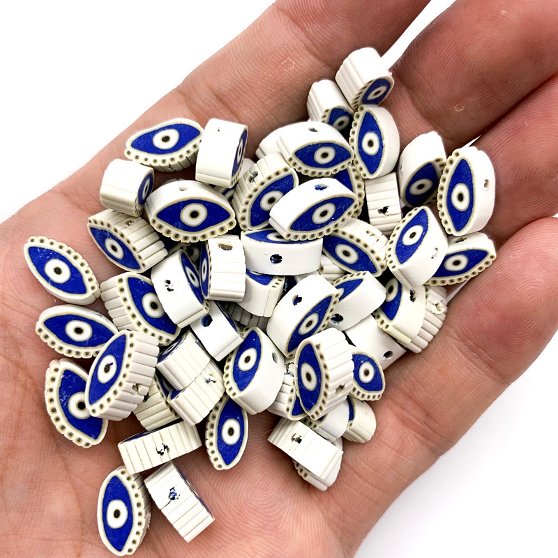 Set 30 Mắt Quỷ Polymer 12x7mm Làm Đồ Trang Sức Thủ Công