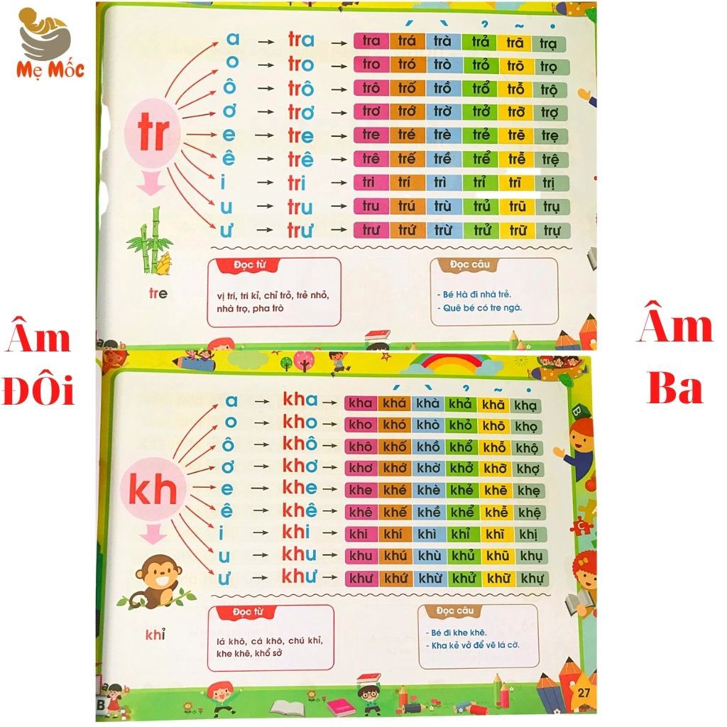 Đánh Vần Tiếng Việt-Tư Duy Ngôn Ngữ-BÍ Quyết Giúp Con Học tiếng việt-Tập Ghép Vần, Chữ(Phiên bản 4.0)[Shop Mẹ Mốc]