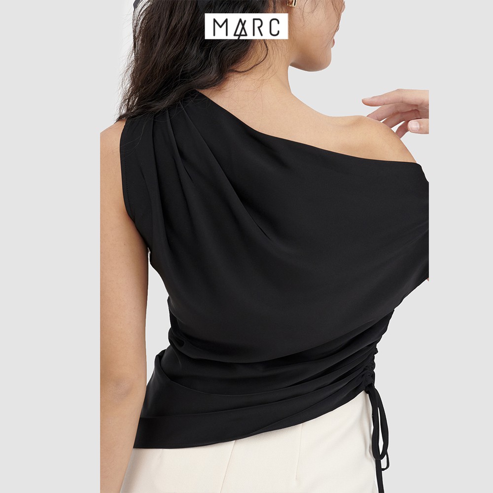 Áo kiểu nữ MARC FASHION satin lệch vai rút dây