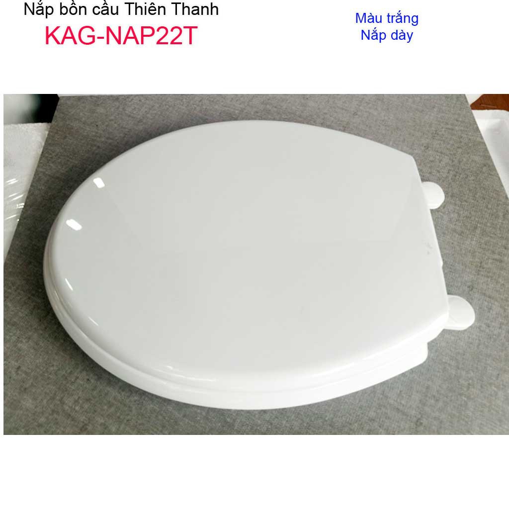 Nắp đậy cho bồn cầu Thiên Thanh KAG-NAP22T, Nắp ngồi xí bệt 2 khối nhựa trắng bóng dày đẹp