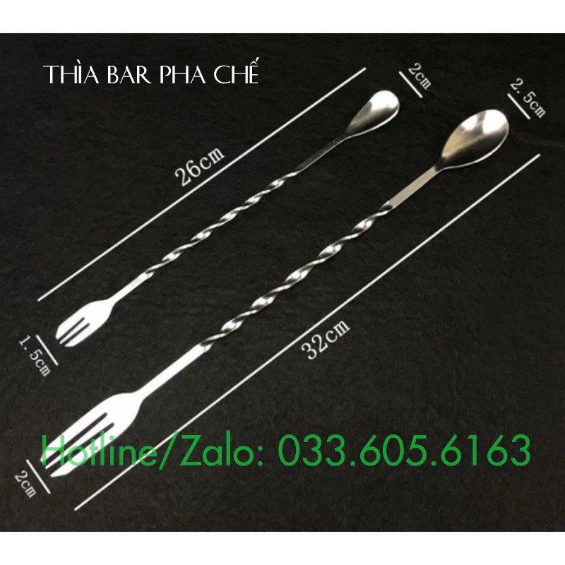 Thìa bar pha chế Bar Spoon 32cm hoặc 26cm chất liệu inox siêu bền | BigBuy360 - bigbuy360.vn