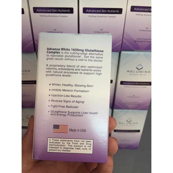 Viên uống trắng da RELUMINS 90 viên 1650mg