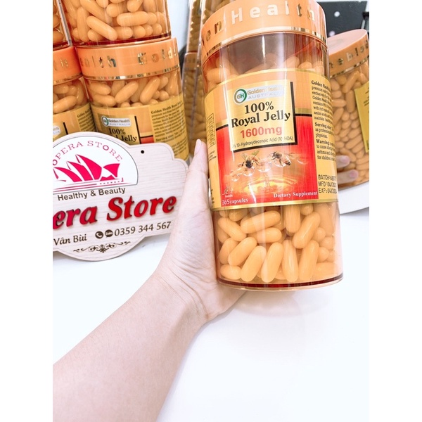 GOLDEN HEALTH Viên Sữa Ong Chúa - Royal Jelly 1600mg Hộp 365 Viên