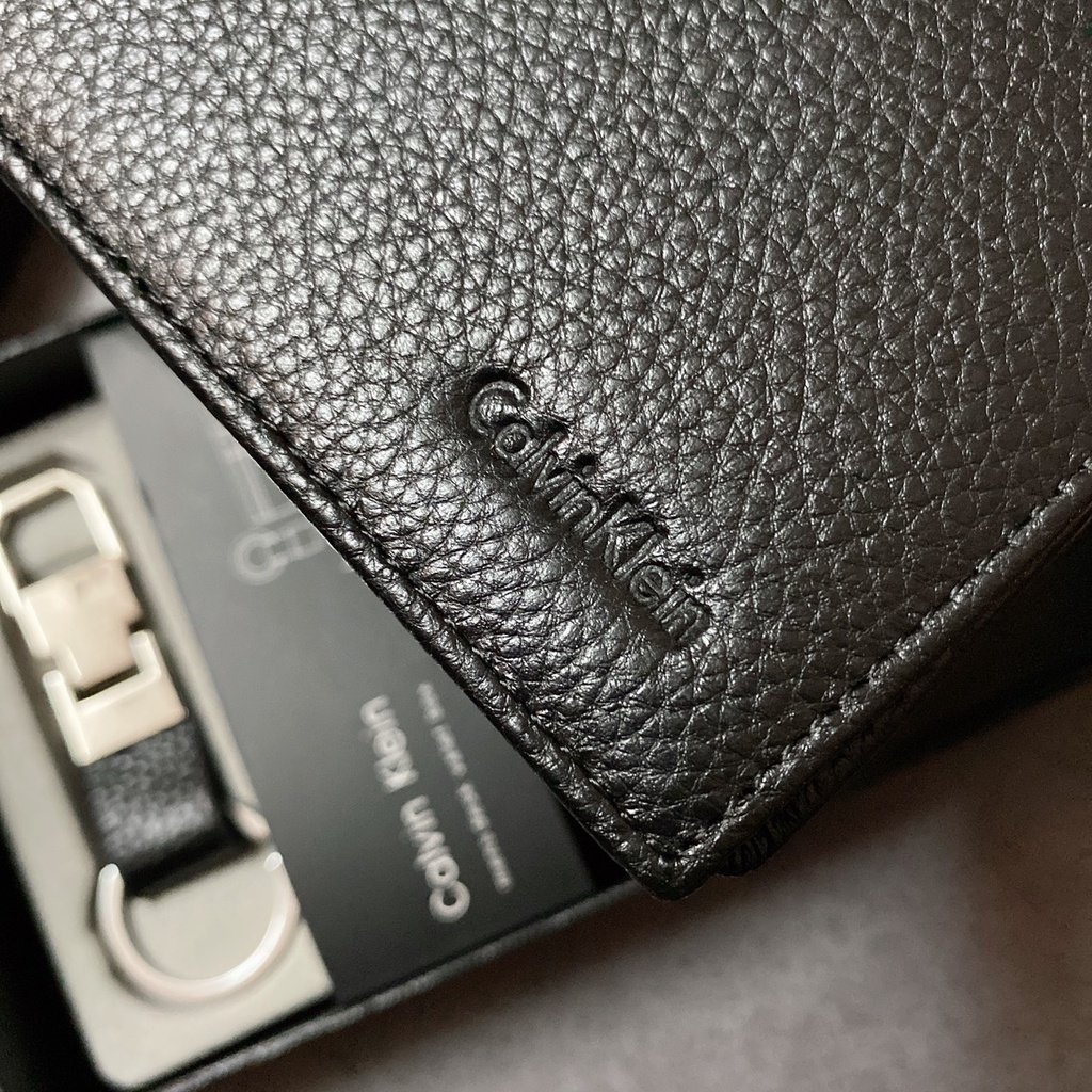 Set ví nam trơn chữ chìm + móc khóa - S018