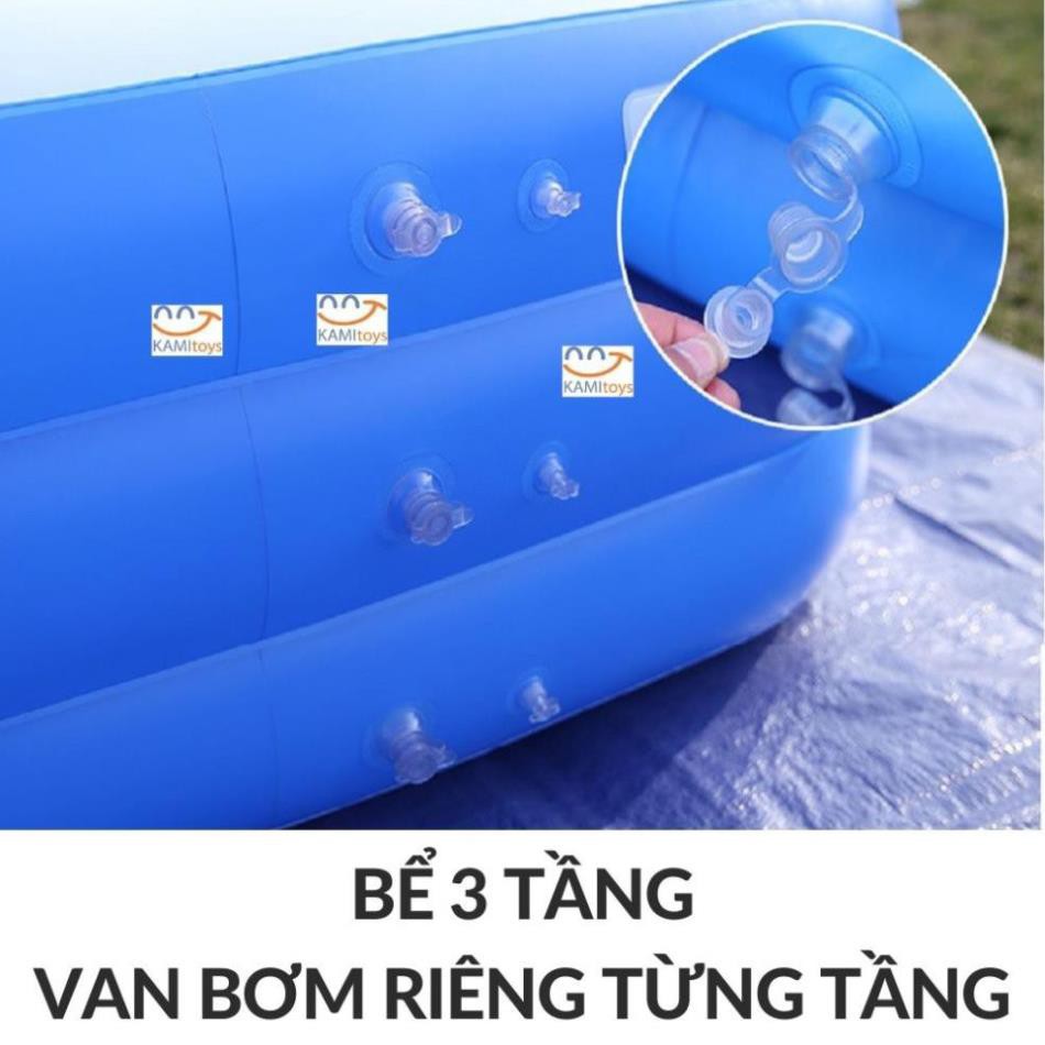 Bể bơi phao cỡ Lớn 260x150xCao60cm Chọn mua kèm Bơm điện hồ thành cao 3 tầng cho trẻ em bé