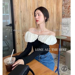 Áo đen ngực phối bèo trễ vai tay dài siêu sang chảnh!