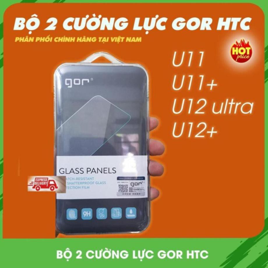 Bộ 2 kính cường lực Gor dành cho HTC U11,U12plus,U11plus,U12 ultra cực hot,trong vắt,hạn chế bám vân tay