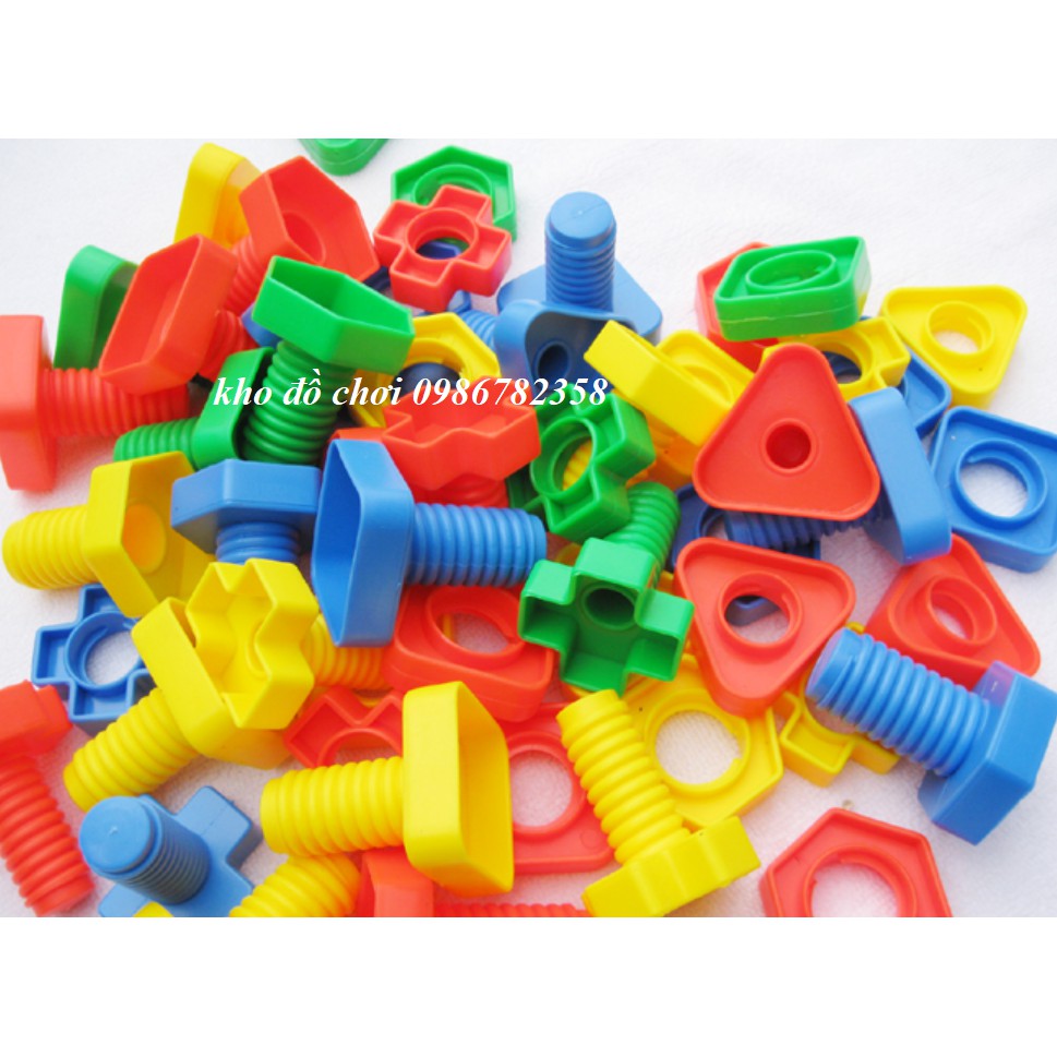 Set 16 cặp ốc vít nhựa _đồ chơi luyện vận động tinh - ỐC VÍT NHỰA TO