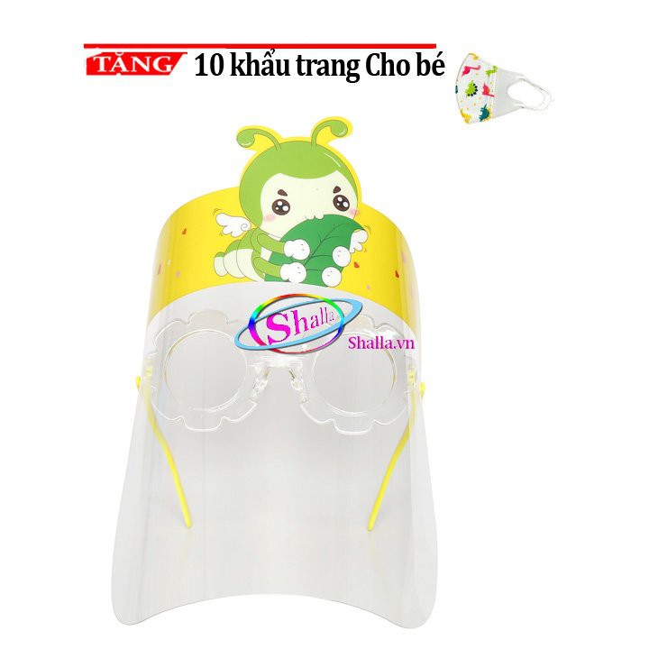 Combo 10 Kính che mặt chống giọt bắ cho bé nhiều hình đa màu sắc đáng yêu DD51 Shalla Tặng kèm 10 KT