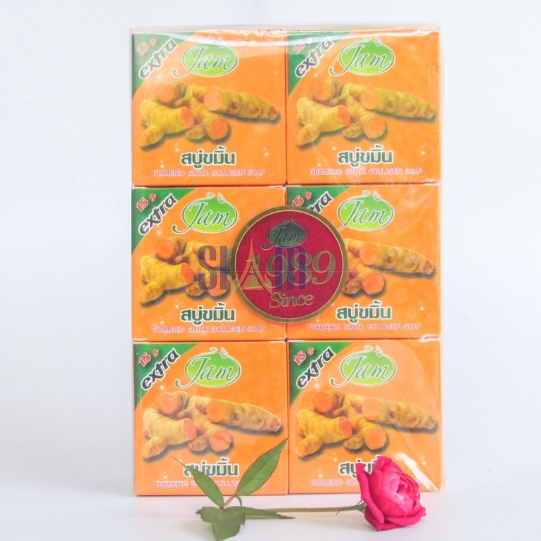 Bộ 12 Bánh Xà Phòng Nghệ JAM Thái Lan (Mỗi bánh 70g)