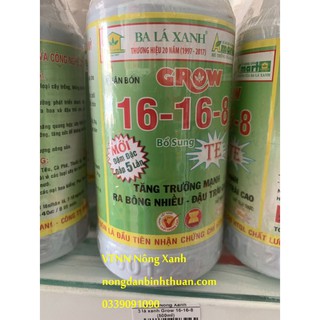 Phân bón lá GROW đậm đặc 16-16-8 BA LÁ XANH  ĐẬM ĐẶC